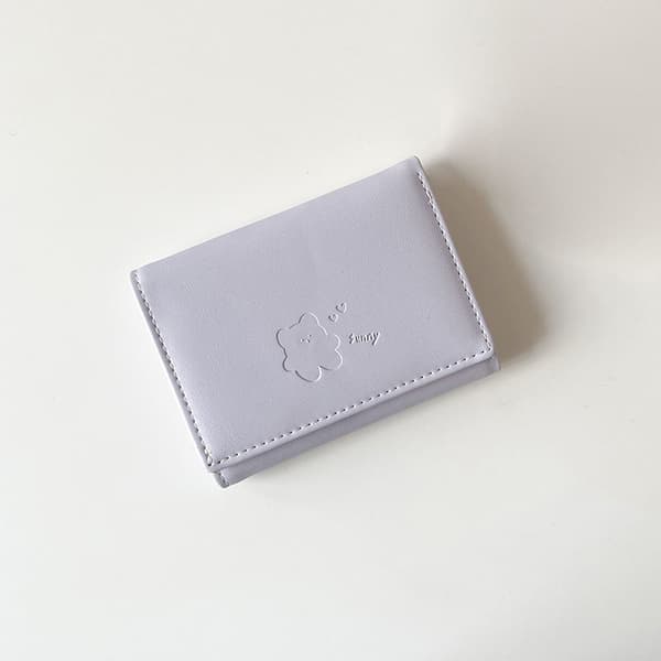 Damepunge Triple Multifunktionelle Korte Punge Fold Kort H Purple
