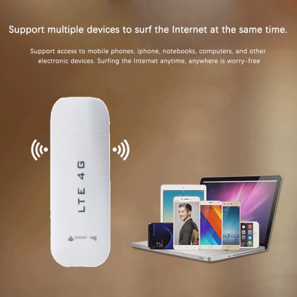 4G USB mobil trådlöst bredband 100Mbps pluggbar sändare White
