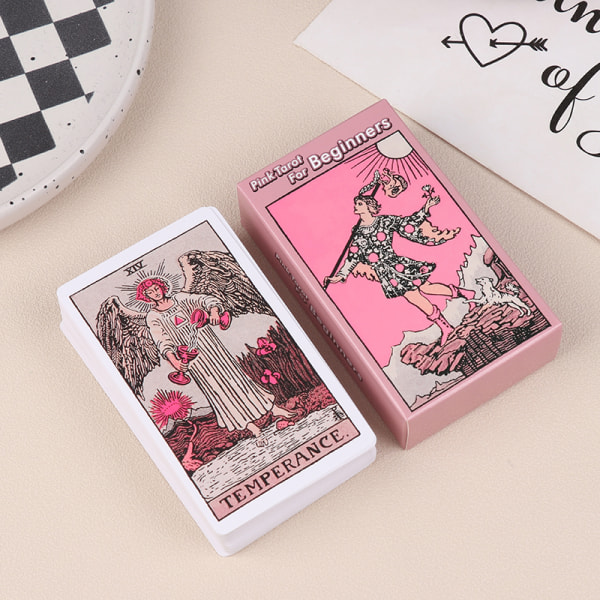 Vaaleanpunainen Tarot aloittelijoille Neon Rider Decks In Box Tarot kortit