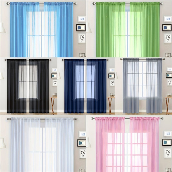 Chiffon Sheer Gardin - Semi-Blackout Gardin White 100x130cm