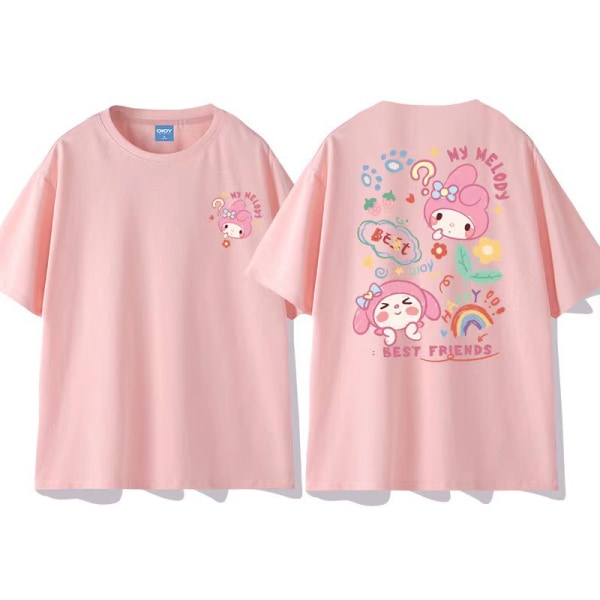 Sommer Cinnamoroll Ventiler Komfortabel T-shirt med rund hals White