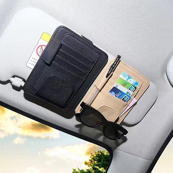 Auton aurinkolasien organizer Multi-Pocket Storage aurinkolasien pidike Black