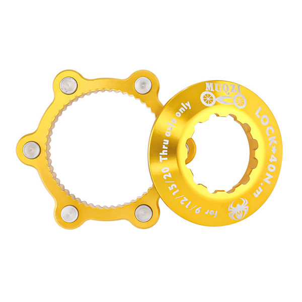 Cykel Centerlås Til 6-hullers Adapter Bike Hub Center Lock Conversi gold