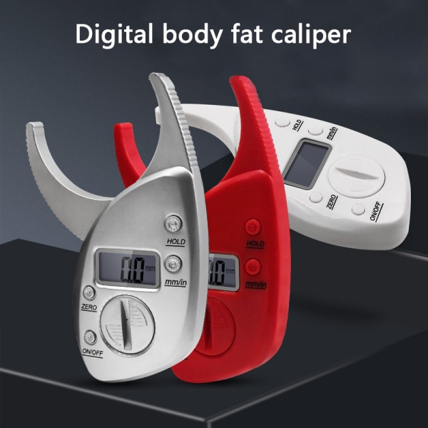 Digital Body Fat Skinfold Caliper Fold Analyzer Caliper White