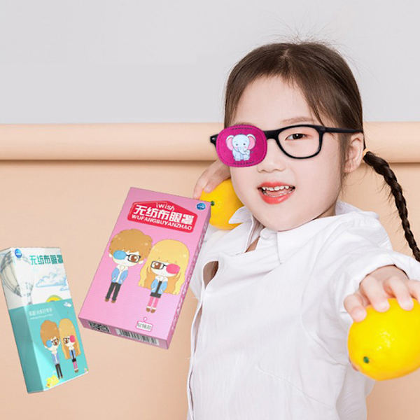 6 kpl/laatikko Kids Occlusion Eye Patch Amblyopia Care Pink Left Eye