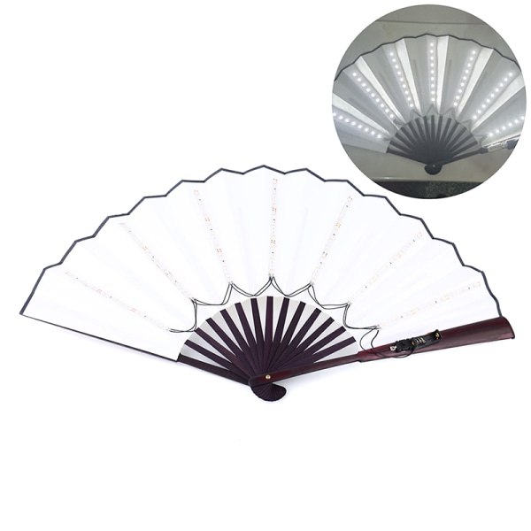 Glow Folding LED Fläkt Dansande Ljus Halloween Jul White