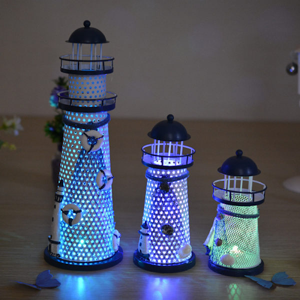 Ocean Flash Lighthouse Metal Beacon Tower Ornamenter 30CM