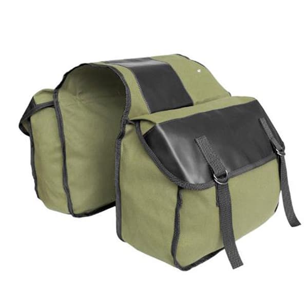 Motorcykel Touring Saddle Bag Touring Saddle Canvas Bagage Green