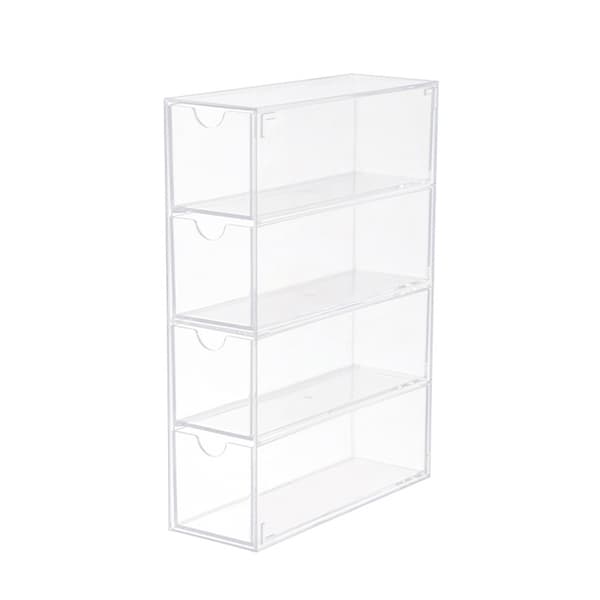 Glasögonförvaringslåda 4 lager Stor organizer Transparent