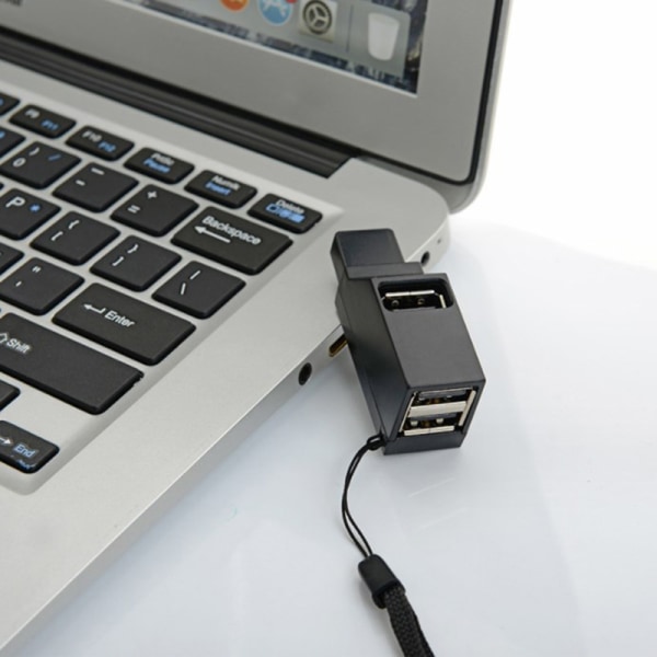 USB 2.0 HUB Adapter Extender Mini Splitter Box 3 porttia white