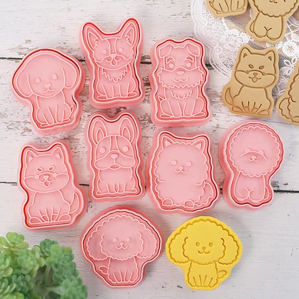 8 STK Cookie Bursdagstema Trykkbar kjeksform Bakeware