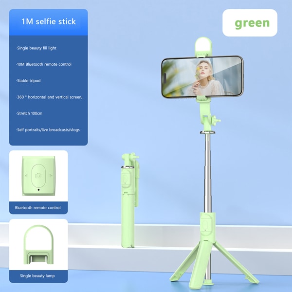 Selvutløser Bluetooth-kamera Stativ bærbar green 1 light