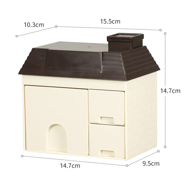 Läpinäkyvä Desktop Storage Box House kynäpidikkeen organizer Coffee