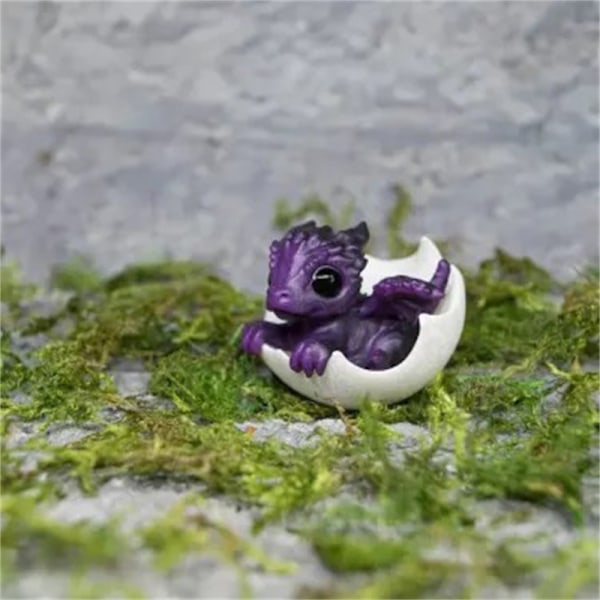 Nyfödd drake i ägg 3D konst drake staty liten miniatyr A7
