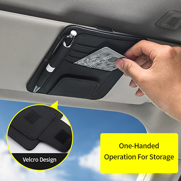 Auton aurinkolasien organizer Multi-Pocket Storage aurinkolasien pidike Black