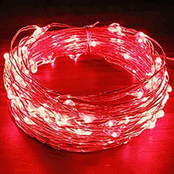 12M 100 LED'er Solar Powered String Lights / 8 Modes Lights red