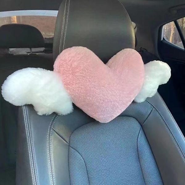 Sydämenmuotoinen auton niskatuki Pehmoinen Love Neck -tyyny Pink