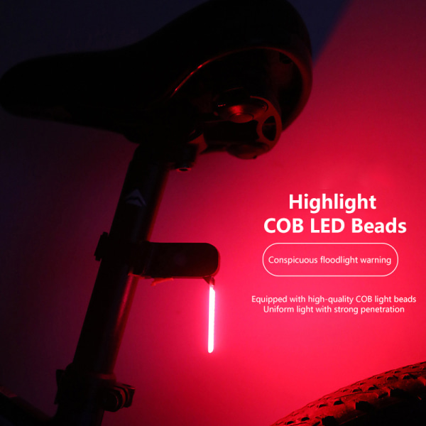 Cykelbaglygte Rindende vand Advarselslamper Type C Genopladelig Yellow