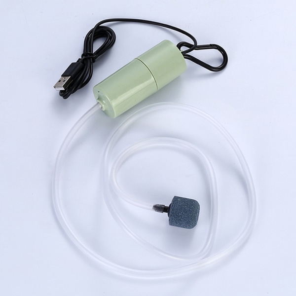 Akvarium oksygen luftpumpe fisketank USB Silent Air Compressor Green