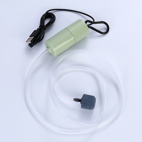 Akvarium Oxygen Luftpumpe Fish Tank USB Silent Air Compressor Green