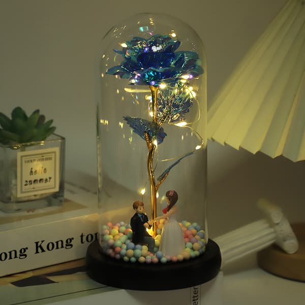 Eternal Flower Glas Rose dekor Bright red