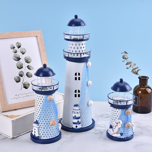 Ocean Flash Lighthouse Metal Beacon Tower Ornaments 30CM