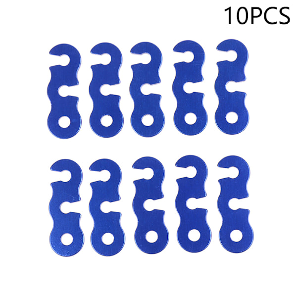10 stk. Campingteltsnor Reb Spændere Fastener Kit Blue 10 PCS