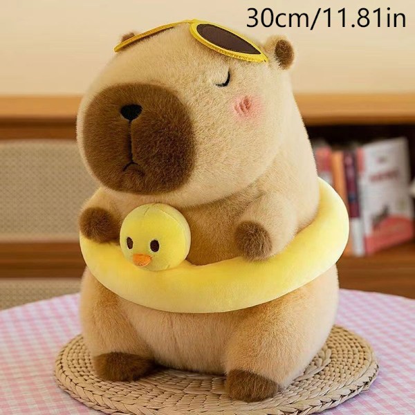 Gul And-Anka Badring Capybara Plyschleksak Strandkläder Fylld Dock Yellow 30CM