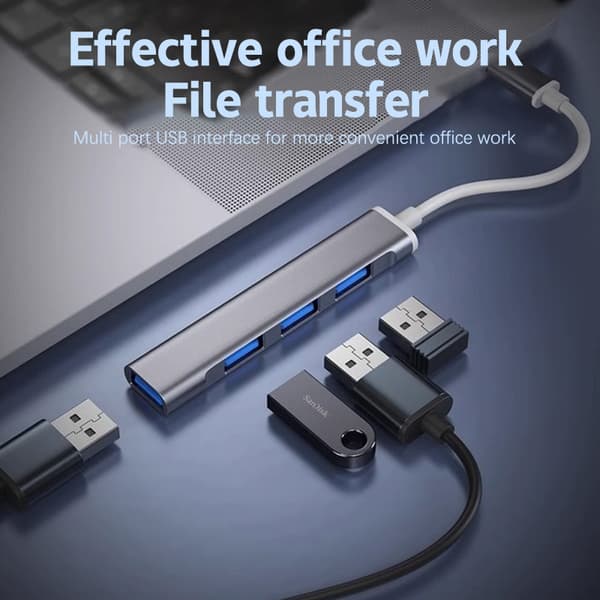 4Port USB 3.0 Hub USB Hub Höghastighetstyp C splitter A1