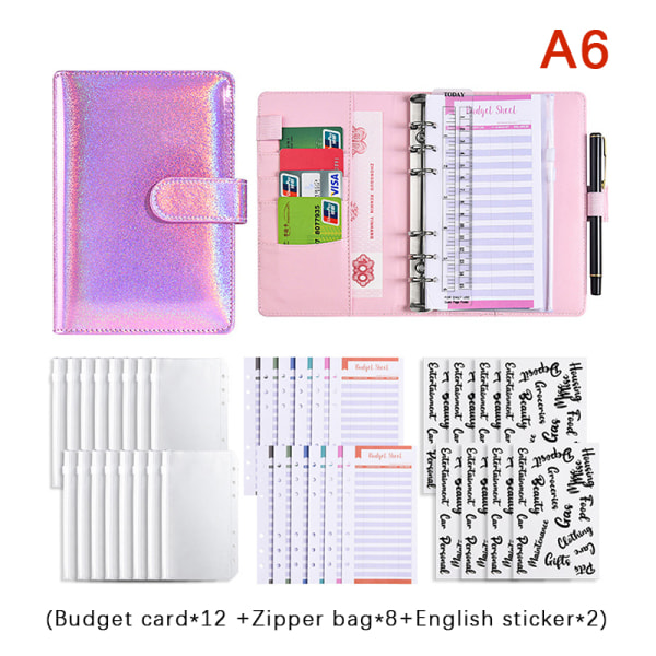 A6 læder budget bindemiddel Notesbog Dagbog kuverter A6