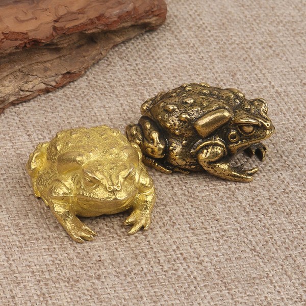 Lucky Copper Toads Frø Golden Toad Dyr Kobber Statue Bronze