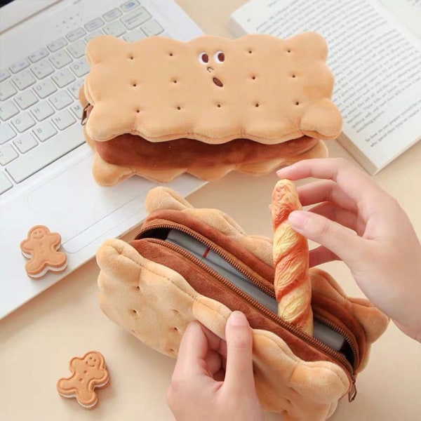 1X kiks form blyantæske Plys Cookies blyantpose