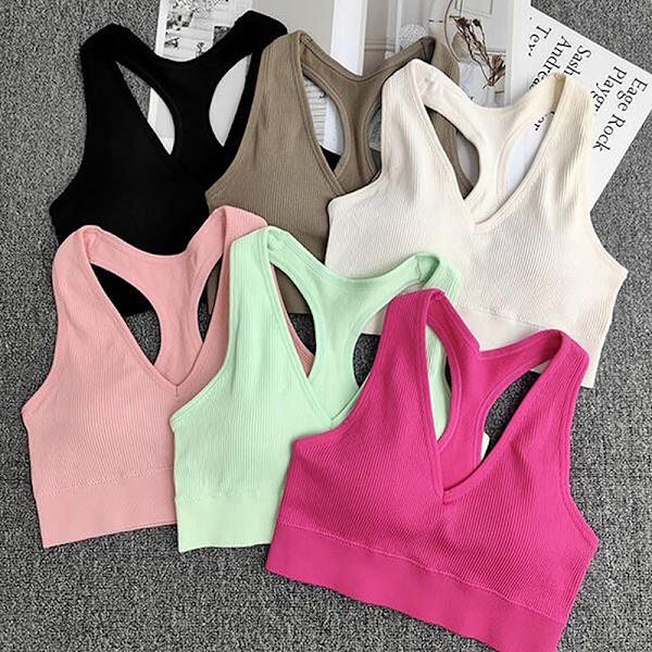 Dame Sports BH Top Push Up Fitness Yoga BH Undertøj Pink