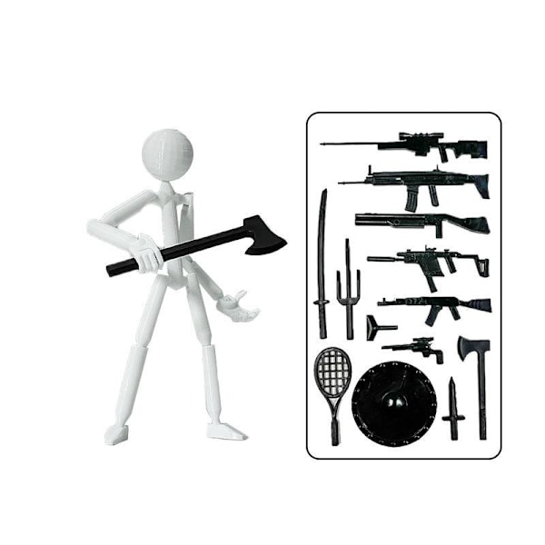 Multi-ed Multi Stickman Legetøj Bevægelig 3D Printet Mannequin Figur White