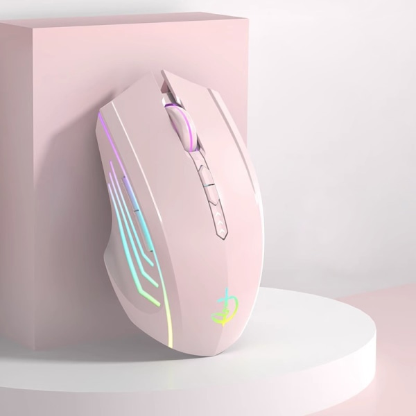 Højtydende 2,4 GHz genopladelig trådløs gamingmus 3key classic pink