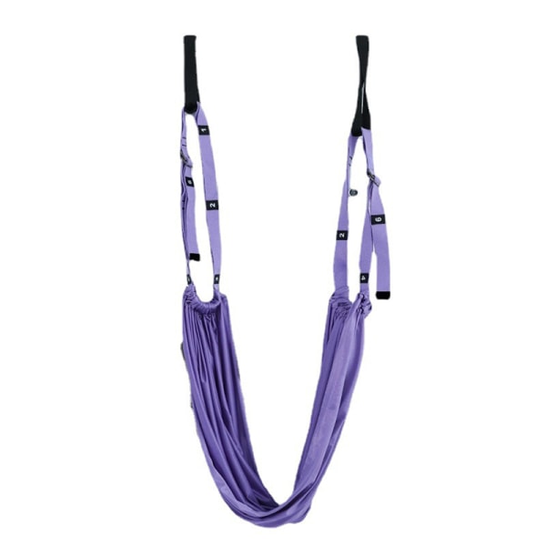 Justerbar yogarem med elastisk strækdør til hængende yogabælter Purple