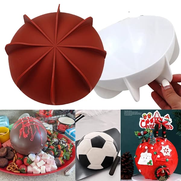 1 Stk Hemisphere Pan Dome Silikone Bageform til kage Red