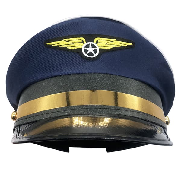 Cap Captain Hats Festdräkt Kaptener Flight Hat Black