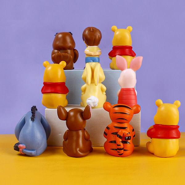 10 stk Anime Figur Winnie The Pooh Tigger Piglet Bursdagskake