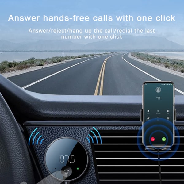 Bluetooth 5.0 auto tai lähetin Langaton FM-lähetin Black