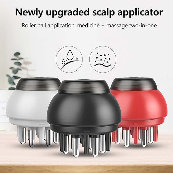 6- Scalp Applicator Liquid Comb Head Massager Black