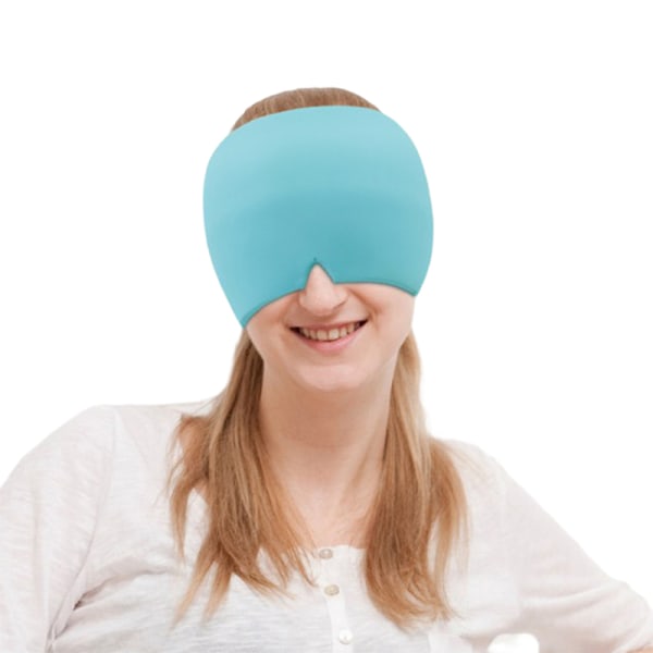 Förkylningsterapi Huvudvärkslindring Cap Flexibel Ice Compress Hat Blue