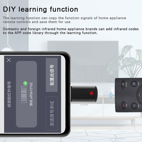 Tyypin C käyttöliittymä Smart App Control -puhelimen kaukosäädinsovitin Black