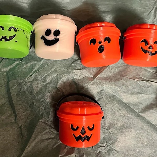 Halloween Nostalgia Bucket Halloween Gresskar Mini Bucket Decor A