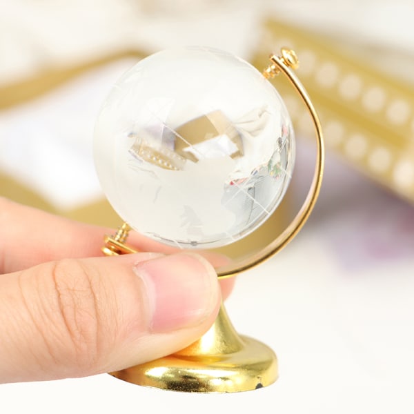 Guldstativ Crystal World Globe Boligindretning Brithday Gift W