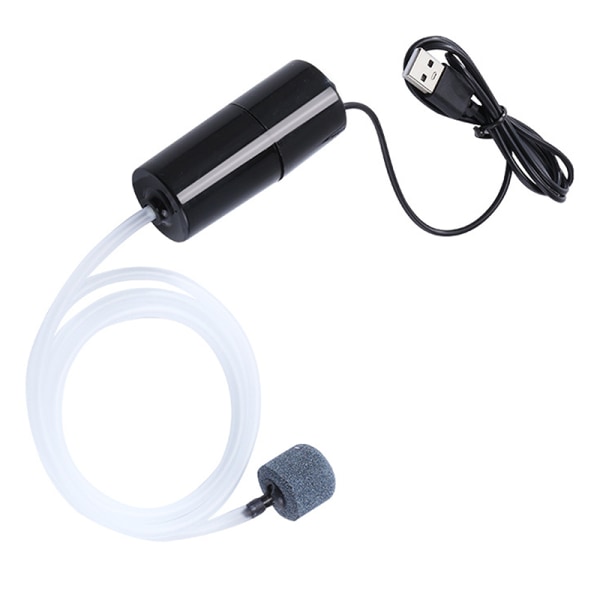 Akvarium oksygen luftpumpe fisketank USB Silent Air Compressor Black