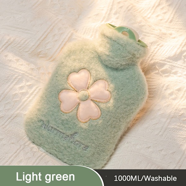 1000 ml kuumavesipussi, lämmin vatsa kädet ja lämmin vesipussi Light green 1000ML