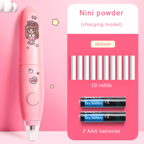 Elektrisk viskelæder Blyanttegning e Æltede viskelædere Pink Battery-powered