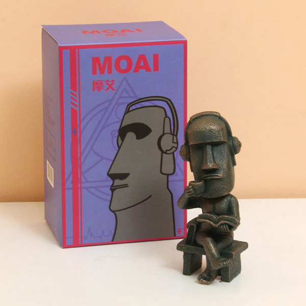 Harpiks utsmykning Moai Stone Statue Blind Box Morsom gave