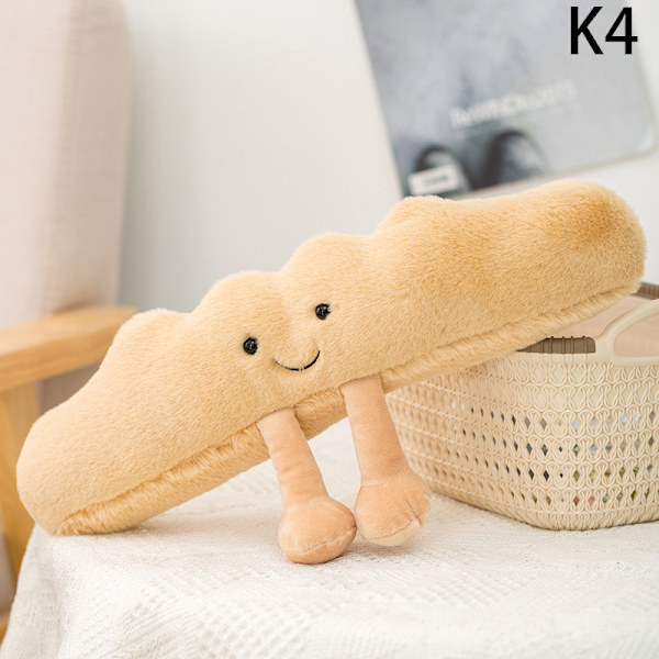 Mjuk tecknad Pretzel Crossant Toast Bröd Doll Plyschleksak A1